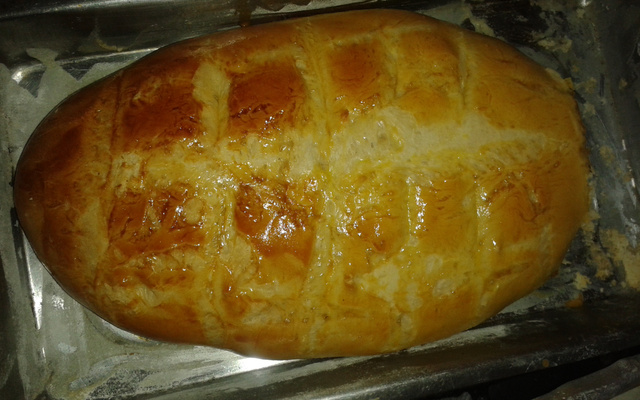 Pão recheado com mussarela da Jú