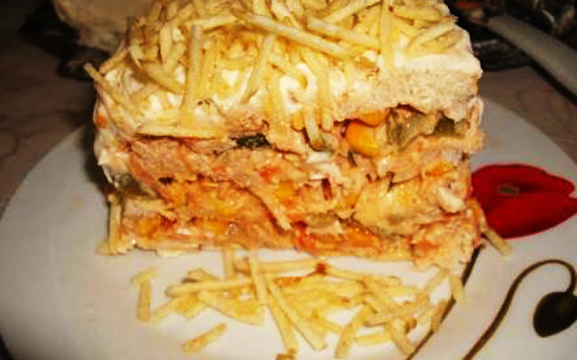 Torta de frango quente ou fria