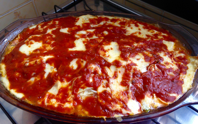 Lasanha de repolho ou acelga