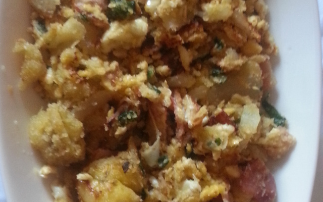 Farofa de pão ralado com banana