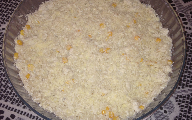 Risoto de frango com creme de leite