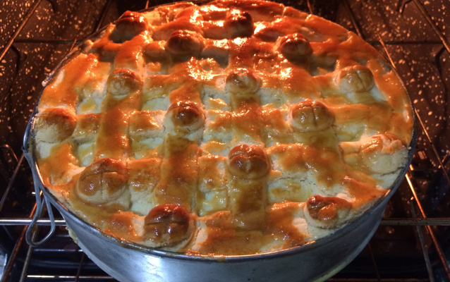 Torta de palmito com massa podre