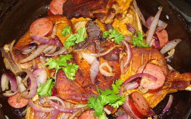 Bisteca de porco assada