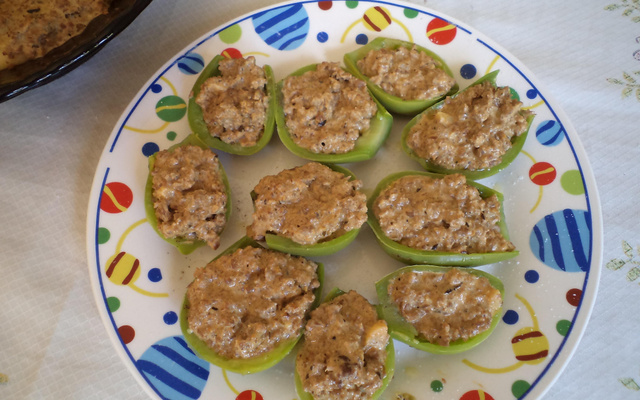 Jiló recheado super simples