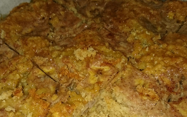 Bolo de banana com aveia e leite condensado da Renatinha