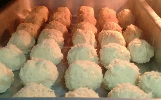 Bolinho de batata doce com frango