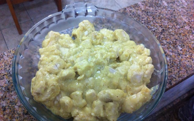 Frango com curry e leite de coco