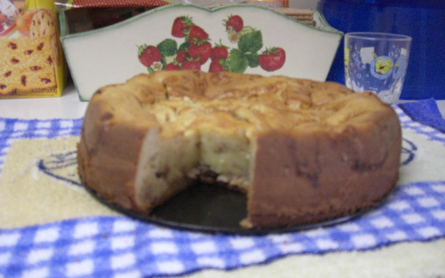 Bolo cremoso de banana nanica