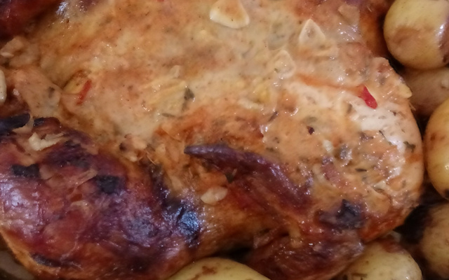 Delícia de assado de peru, frangão ou chester