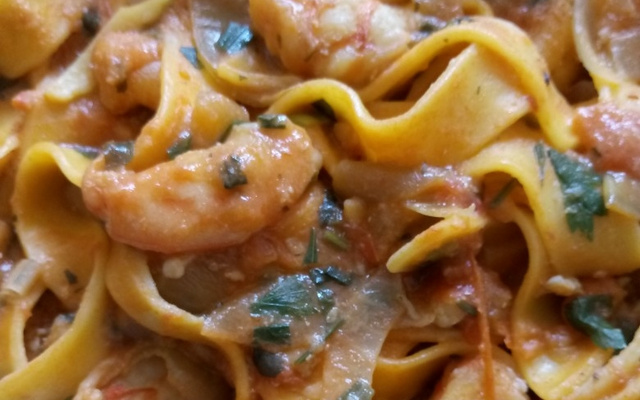 Macarrão com camarão da Sony