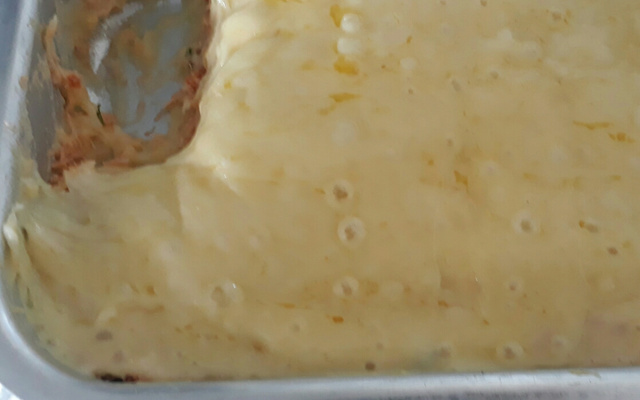 Purê de batata ao forno com frango desfiado