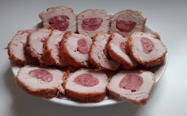 Lombo recheado com calabresa