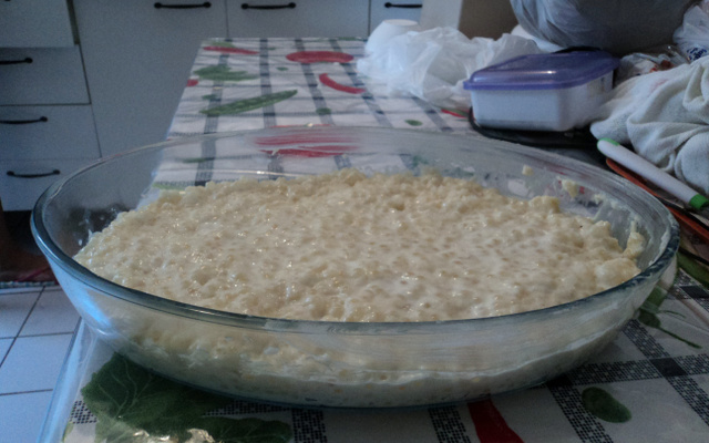 Sagu de coco com leite condesado