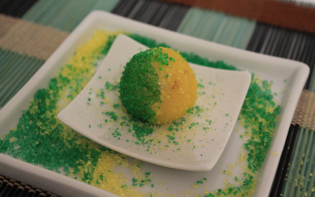 Brigadeiro verde e amarelo para a copa