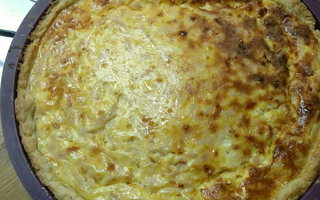 Quiche de provolone e peito de peru