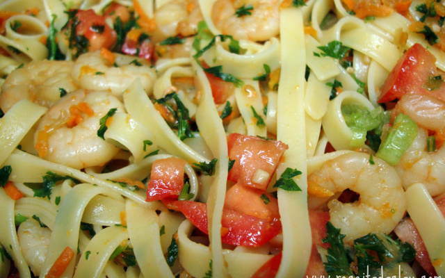 Fettuccine com camarão