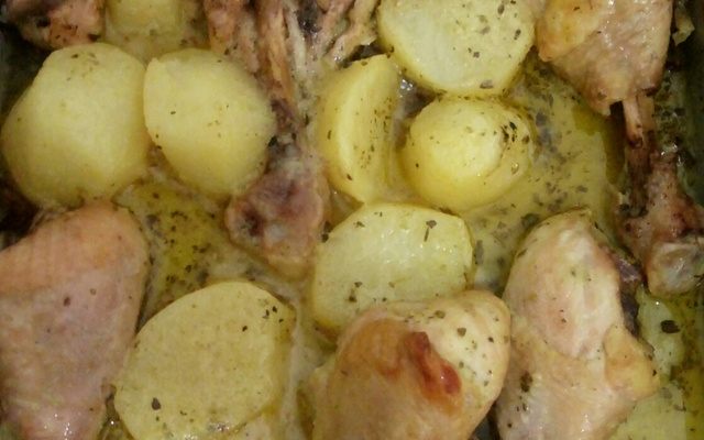 Frango assado à moda do campo