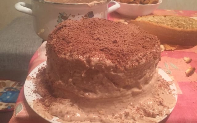 Bolo com recheio de creme