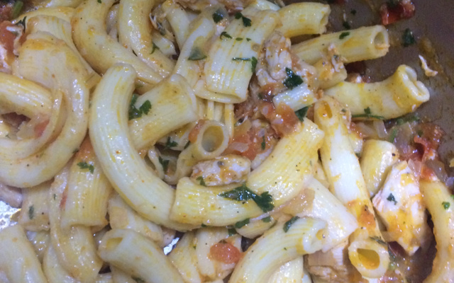 Macarrão com peito de frango