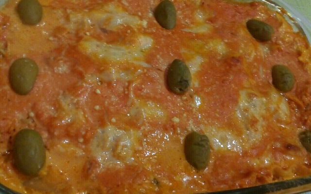 Lasanha de frango e creme de leite