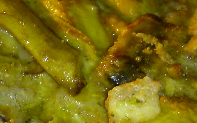 Filé de peixe assado com banana