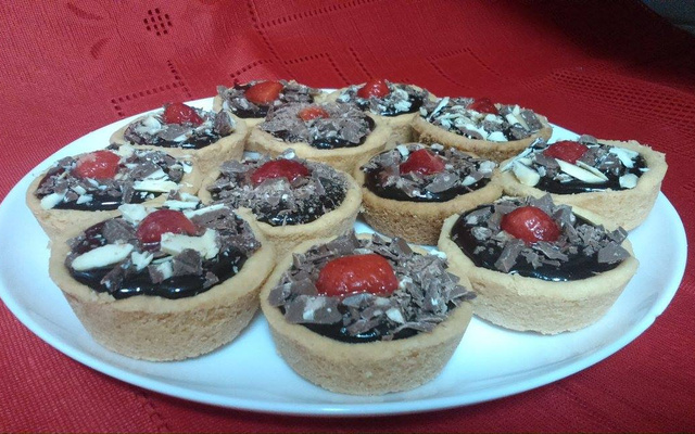 Tortilha de chocolate com morango