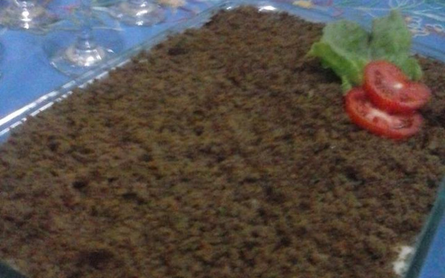 Purê de macaxeira (aipim) com carne de sol