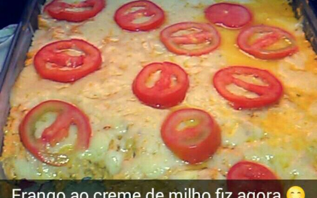 Frango com creme de milho