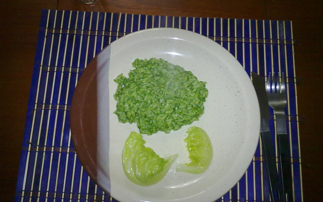 Risoto de espinafre - sem lactose