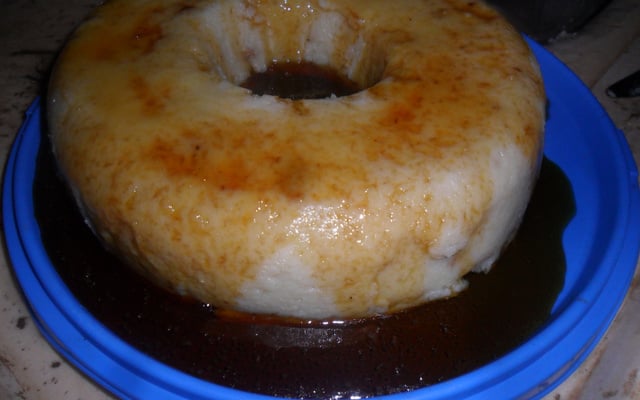 Pudim de mamão verde