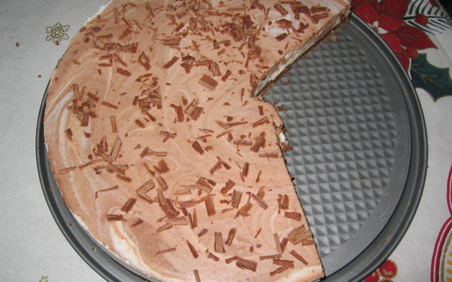 Mousse gelada de chocolate e iogurte