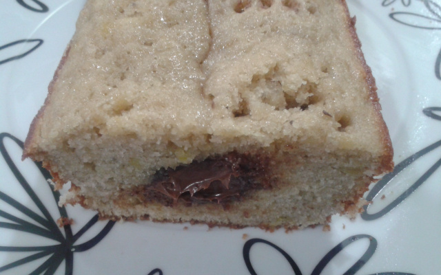 Bolo de banana com nutella