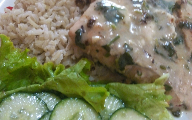 Salmão ao leite de coco