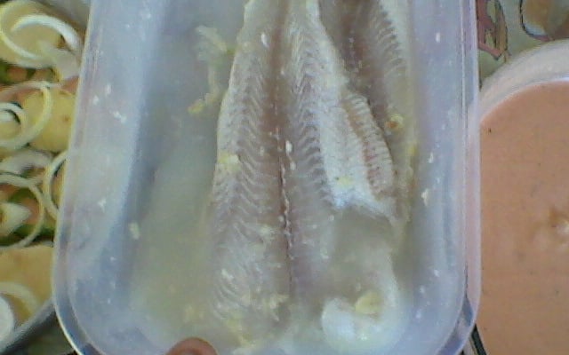 Peixe ao molho de tomate e leite de coco