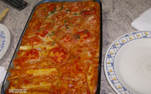 Lasanha de massa de pastel