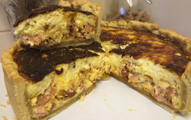 Quiche de presunto e queijo do Glauco