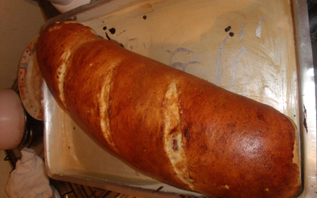 Pão de calabresa 4 estágios