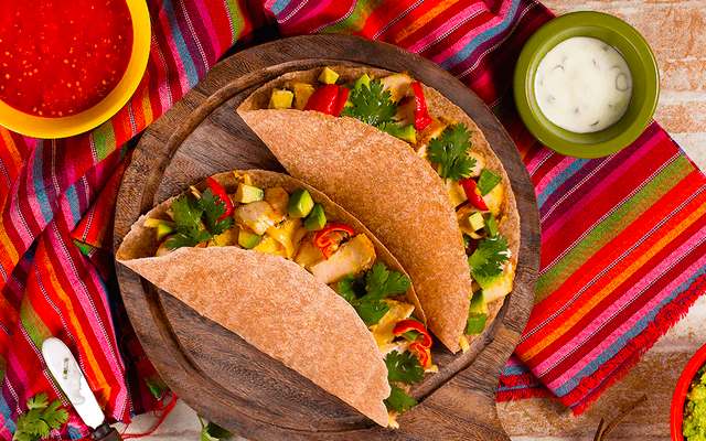 Taco de frango com wrap