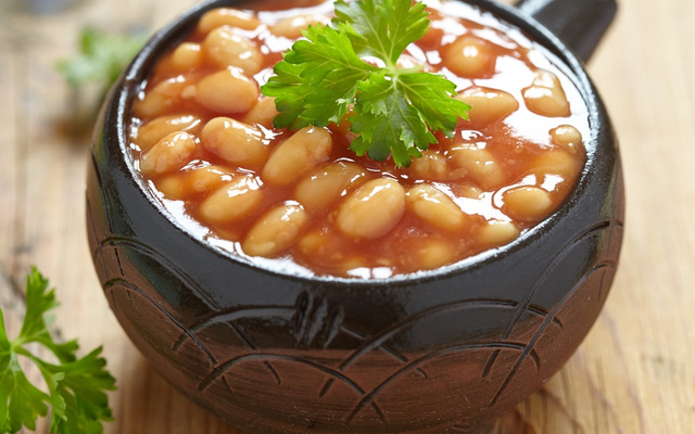 Feijão branco com camarão