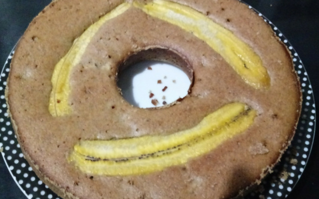 Bolo de banana com aveia