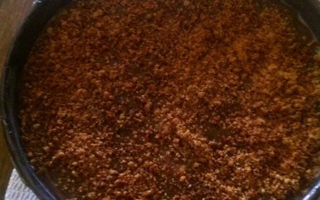 Torta cheesecake falso de paçoca