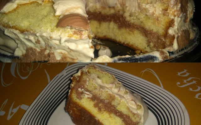 Bolo de creme de avelã com leite em pó