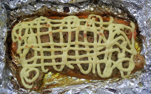 Salmão ao forno com catupiry