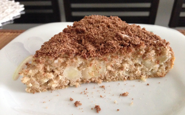 Bolo de aveia com maçã e banana