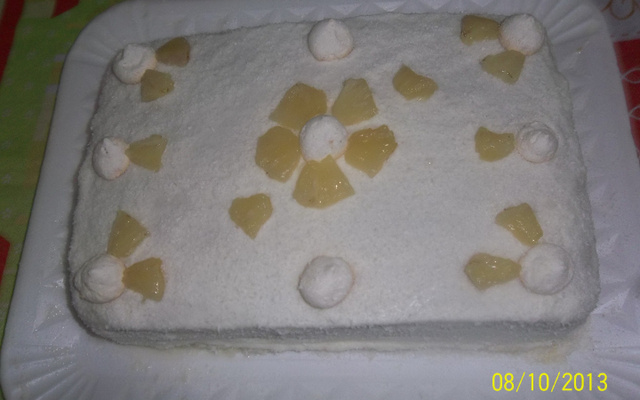 Bolo de aniversário de pêssego