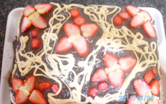 Torta de brigadeiro com morango