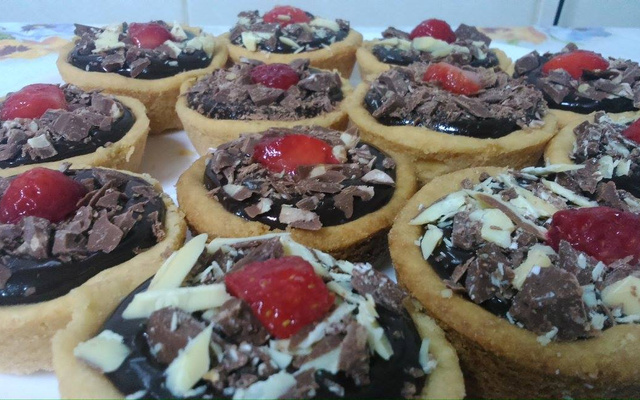 Tortilha de chocolate com morango