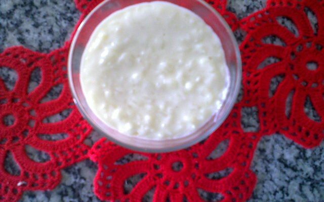 Arroz doce com coco ralado