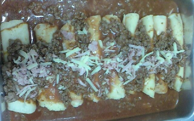 Panquecas à bolonhesa