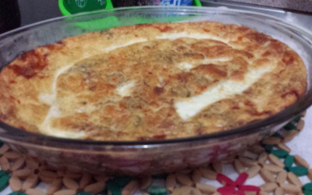 Torta de queijo e presunto